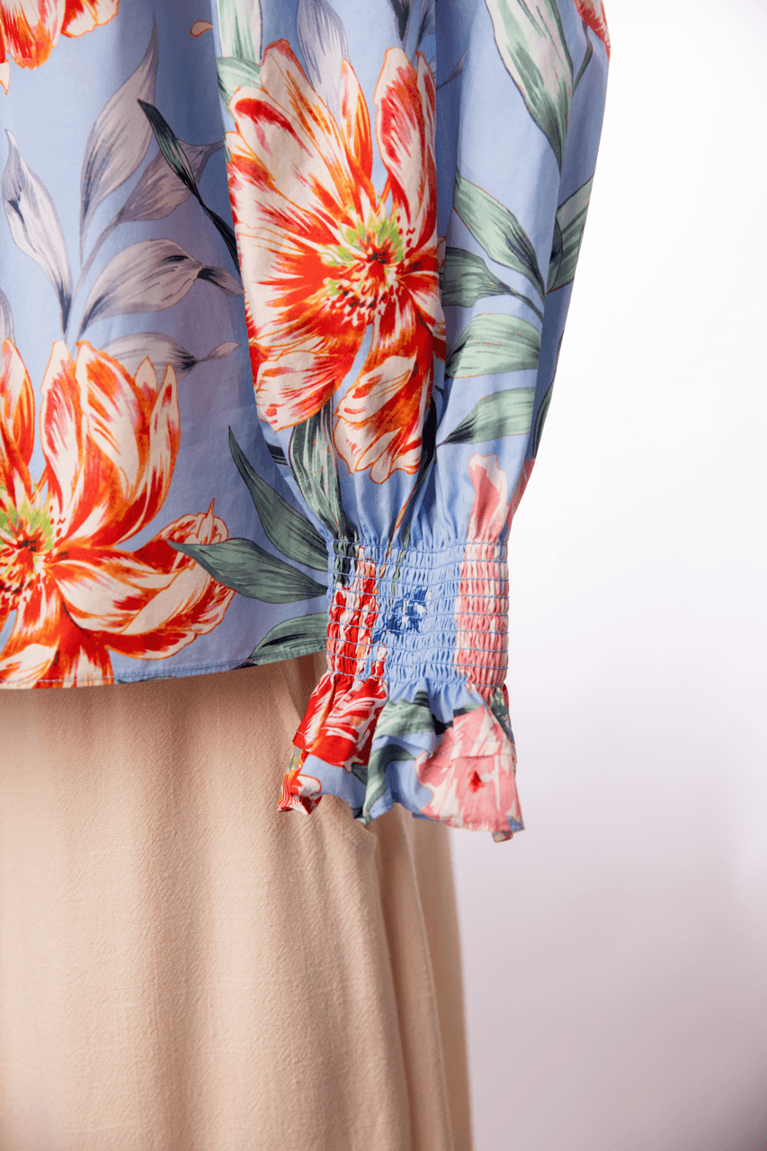 Christy Lynn Regina Floral Off-the-Shoulder Cotton Top