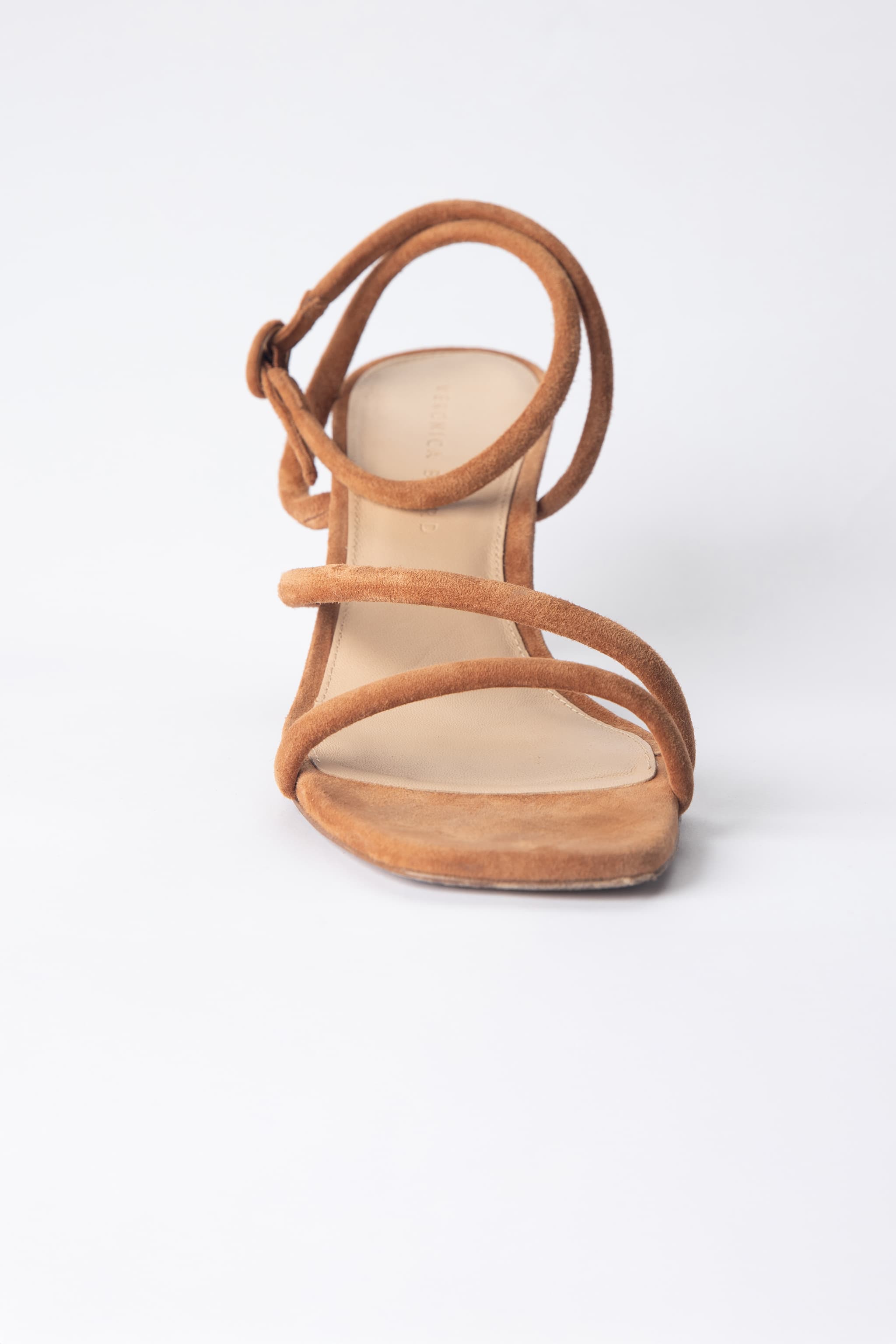 Veronica Beard Camel Suede Strappy Heeled Sandals