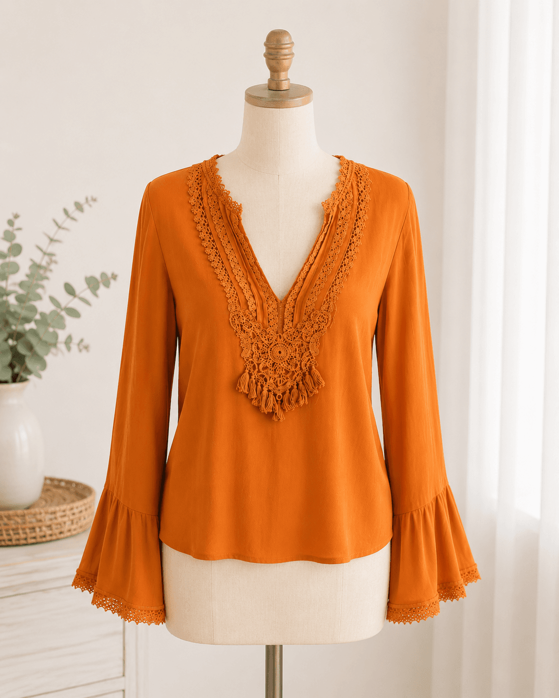 Kobi Halperin Silk Crochet Detail Blouse