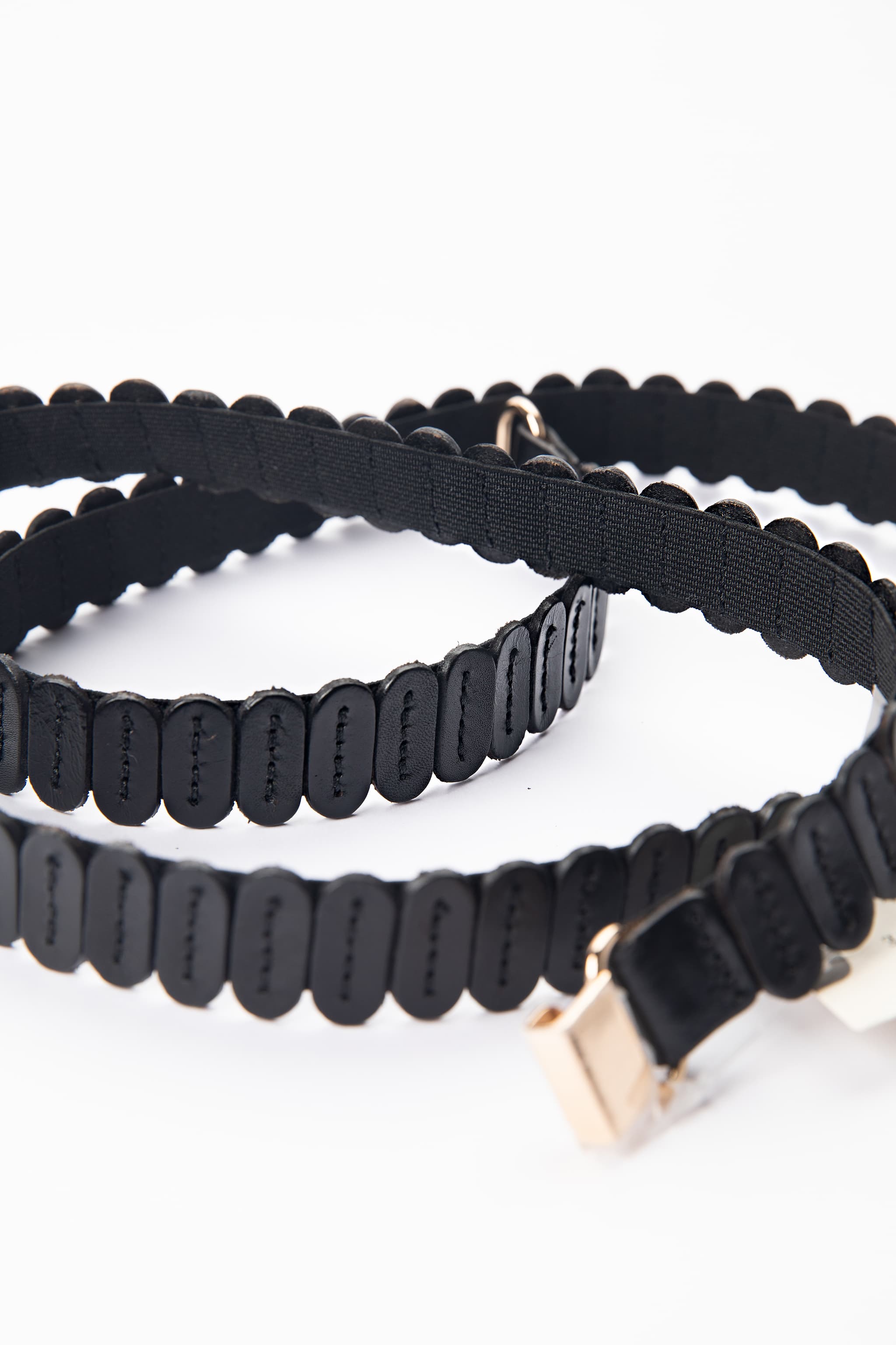 Anthropologie Leather Disc Stretch Belt